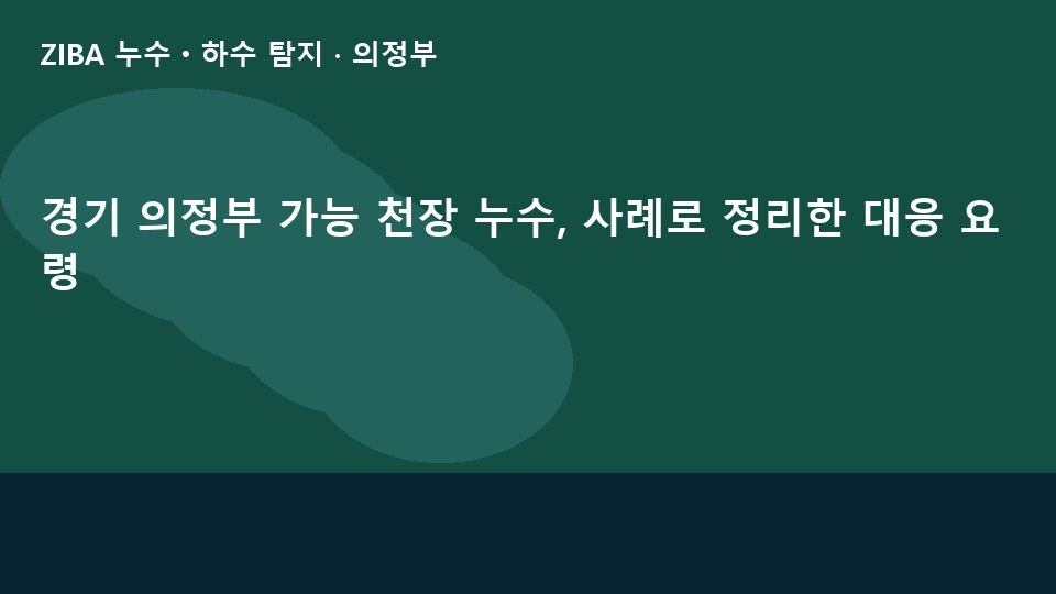 경기 의정부 가능 천장 누수, 사례로 정리한 대응 요령